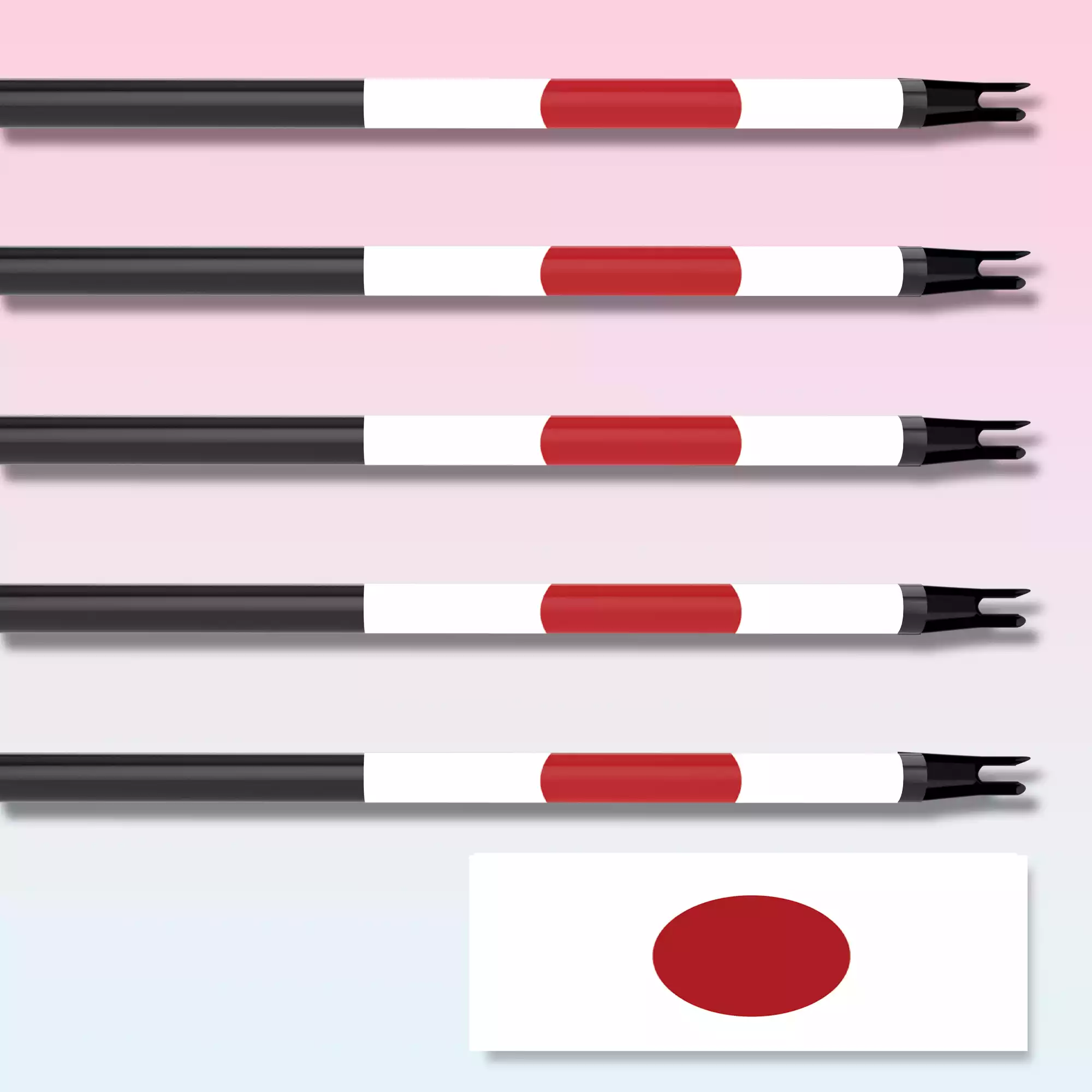 Japanese Flag Arrow Wrap with Archery Customs logo