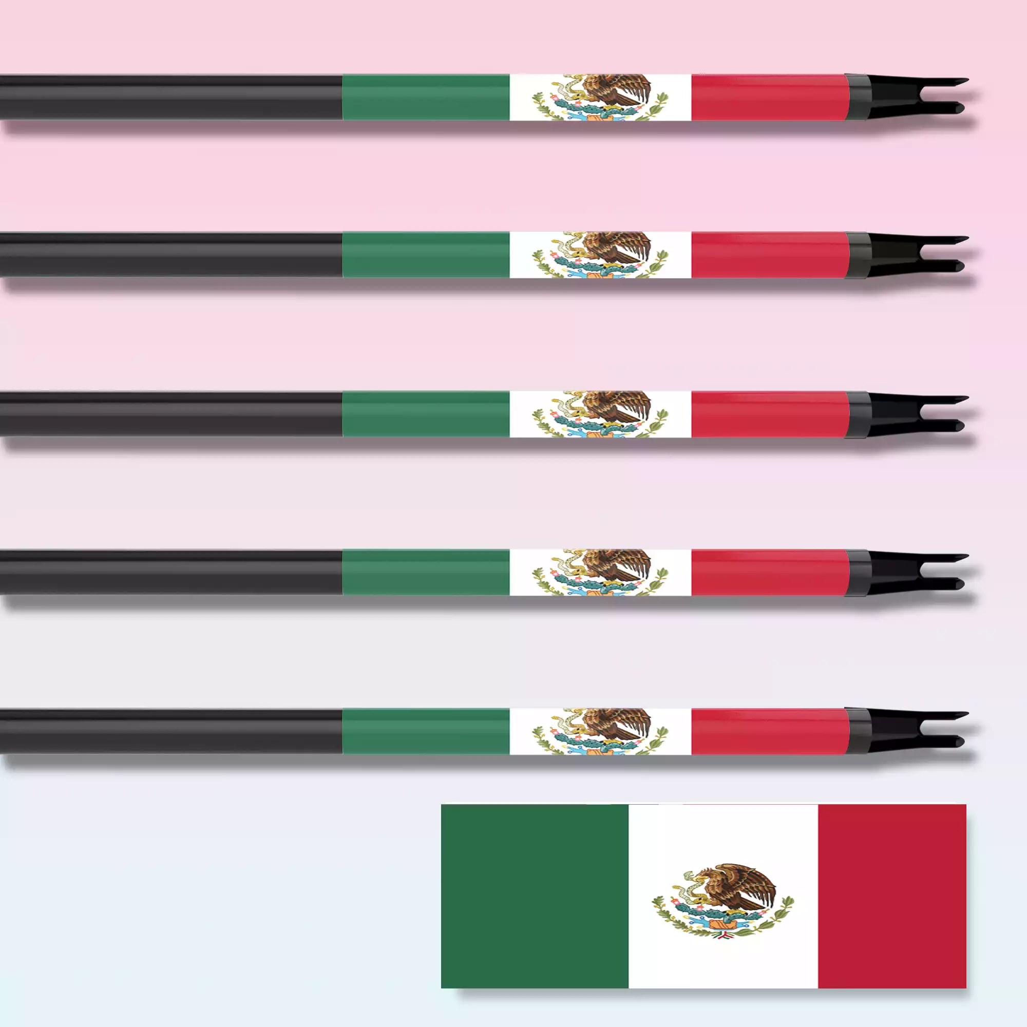 Mexican Flag Arrow Wrap with Archery Customs logo