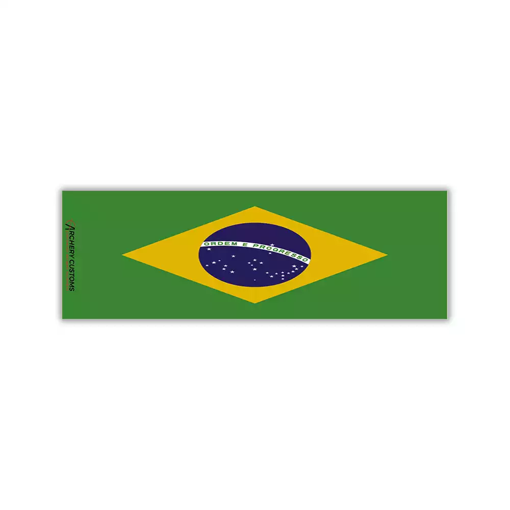 Brazilian Flag Arrow Wrap with Archery Customs logo