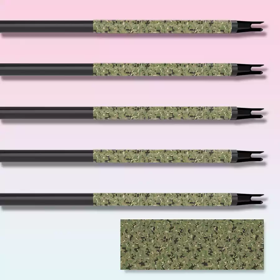 Digital Forest Green Camo arrow wrap design