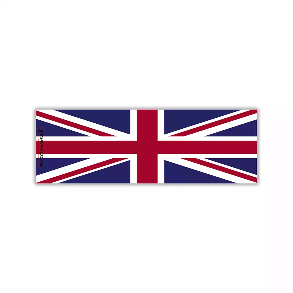 United Kingdom Flag Arrow Wrap with Archery Customs logo