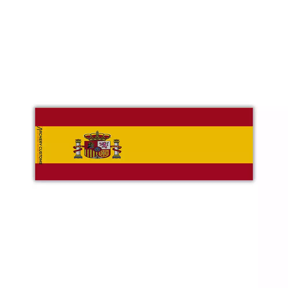 Spanish Flag Arrow Wrap with Archery Customs logo