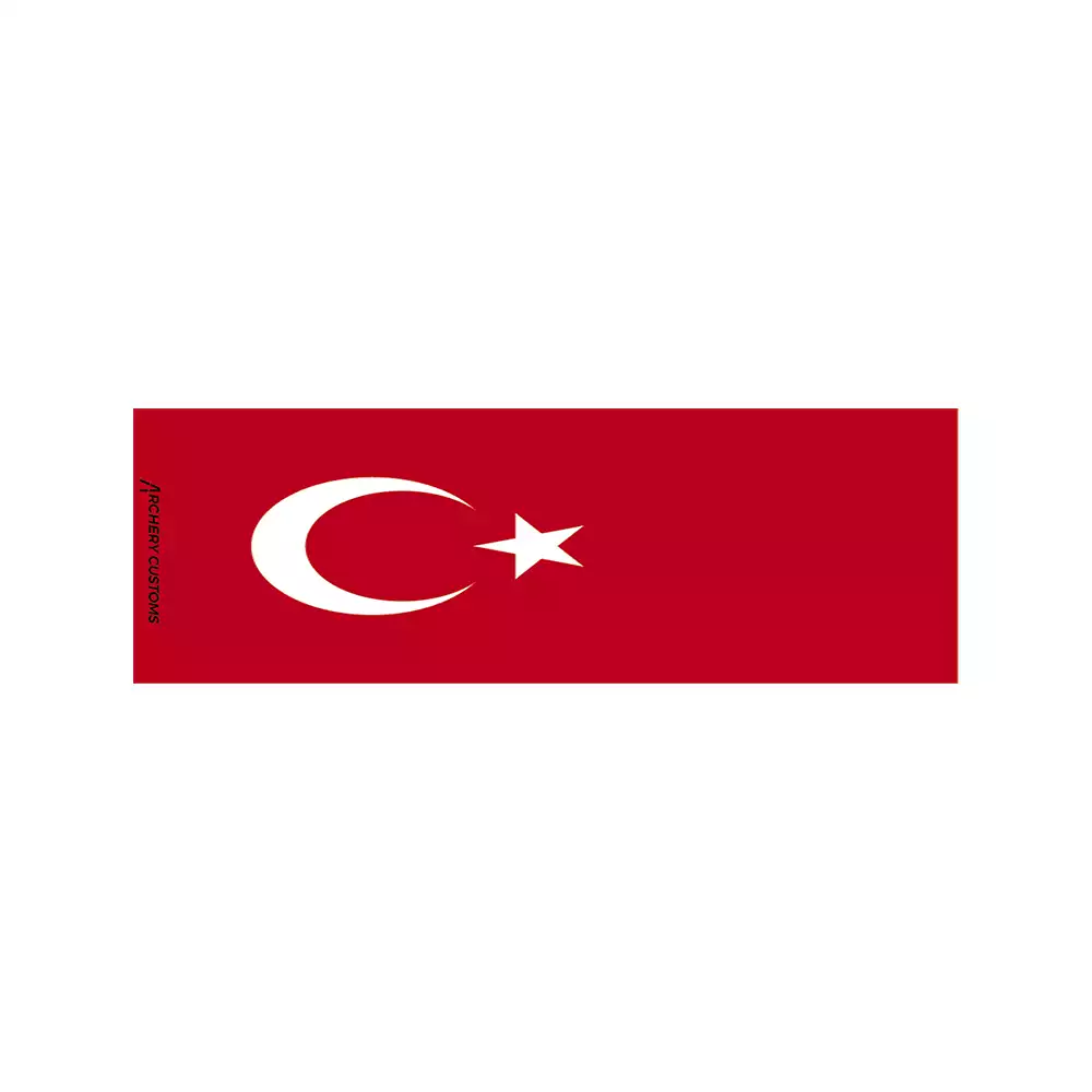 Turkish Flag Arrow Wrap with Archery Customs logo