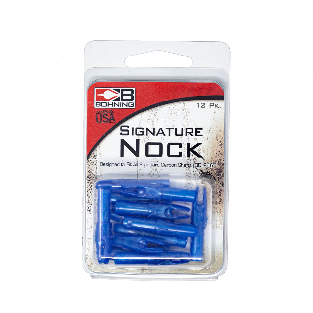 Bohning signature nock in blue in packaging
