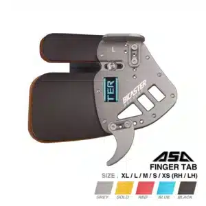 Bicaster ASA Finger Tab for Recurve Archery in silver with color selections