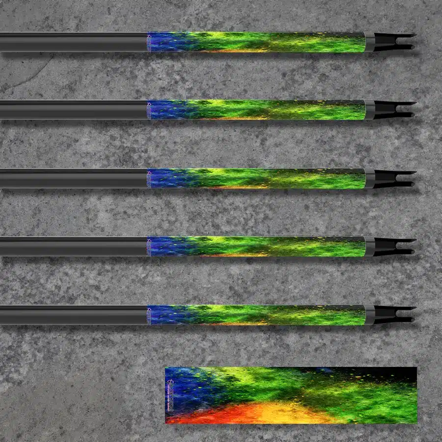 Archery Customs Rainbow Spray Arrow wrap